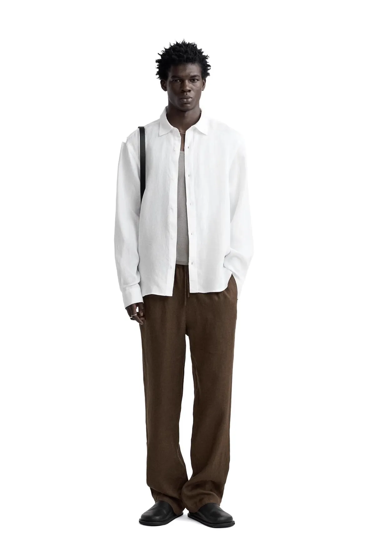 Verão 2024 masculino casual sle fino ajuste linho longo sve irt versátil perna reta casual irt respirável pele-amigável