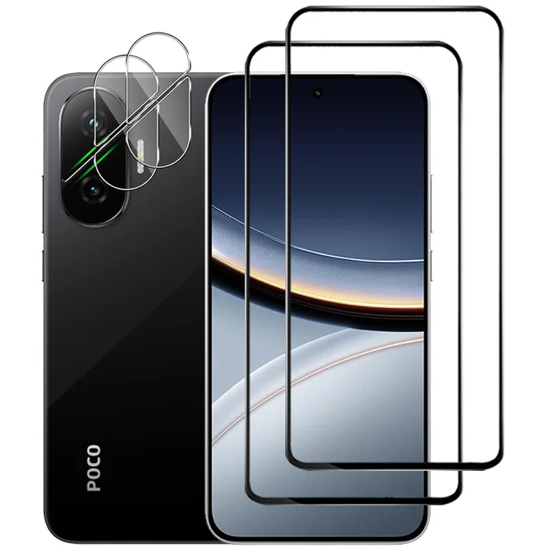 4 в 1, защитное стекло + пленка для камеры Poco F7 высококачественное закаленное стекло покофон ф7 ультра ксиоми поко ф7 про защитная пленка на Poco F7 Ultra glass Poco F7 Pro 5G Xiaomi Poco F7 стекло