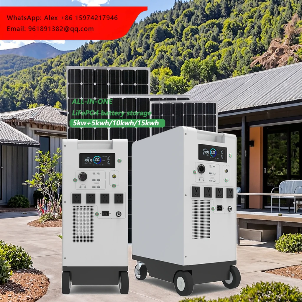 

All-In-One 51.2V LiFePO4 Lithium Battery 300Ah 10-20kW Pure Sine Wave Inverter CAN Communication Hybrid Energy Storage System