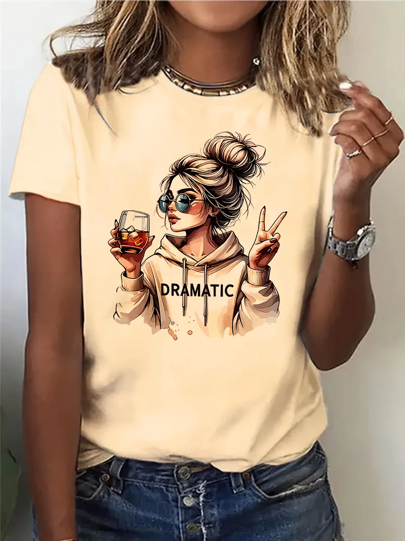 Streetwear 90s Women'S Casual Graphic T-Shirt  
