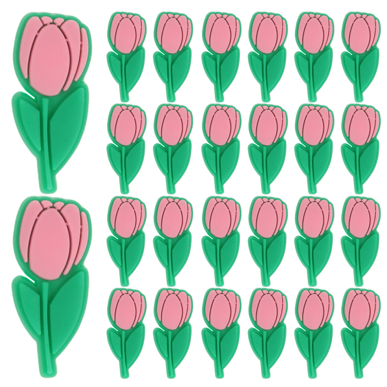 

30Pcs Cute Pencil Decorations PVC Flower Pencil Clips Tulip Pen Huggers Classroom Reward Toppers Student School Supplies Pen