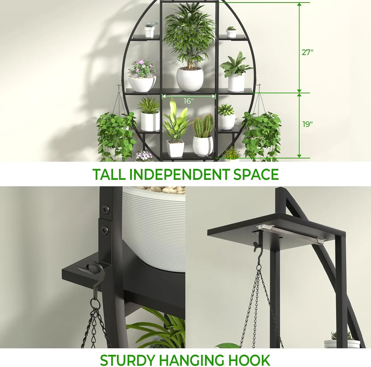 Plant Stand Shelf Indoor with 6 Grow Light, 7 Tiered 65