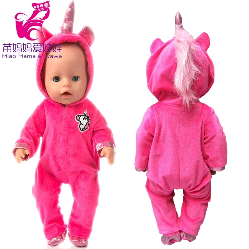 

Doll Clothes for 43cm Baby Dolls Cartoon Animal Outfit Set for 17 Inch Reborn Baby Doll Winter Fur Coat for Toy Wear