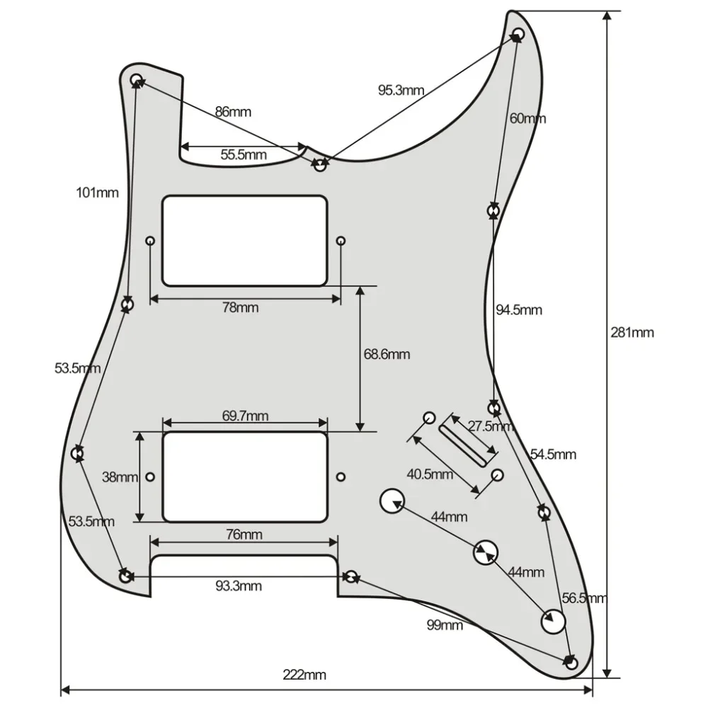 HH Pickguard Screws Back Plate  Scratch Plate 11 Holes for ST FD Electric Guitar Parts