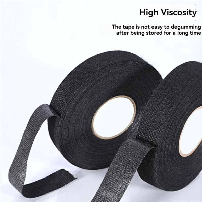 ABGR-4PCS 25 مللي متر x 25 متر لهب لاصق القماش الشريط مقاومة للحرارة النسيج قاعدة سلك تسخير الشريط لحماية كابل تسخير