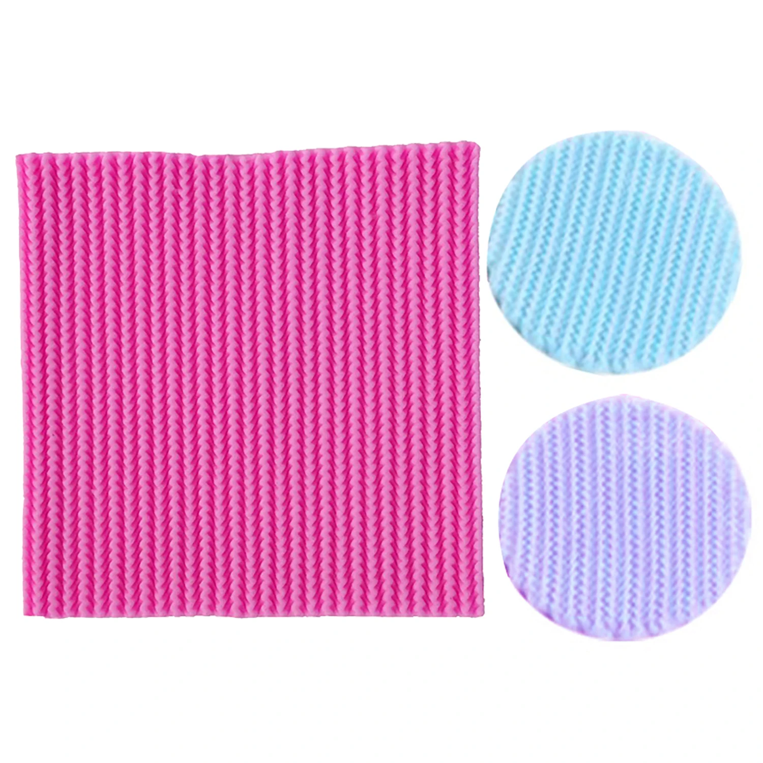 Sweater Fabric Knitting Texture Biscuits Embossed Pad Decorating Lace Mat Tool Silicone Molds Fondant Cake Decorating