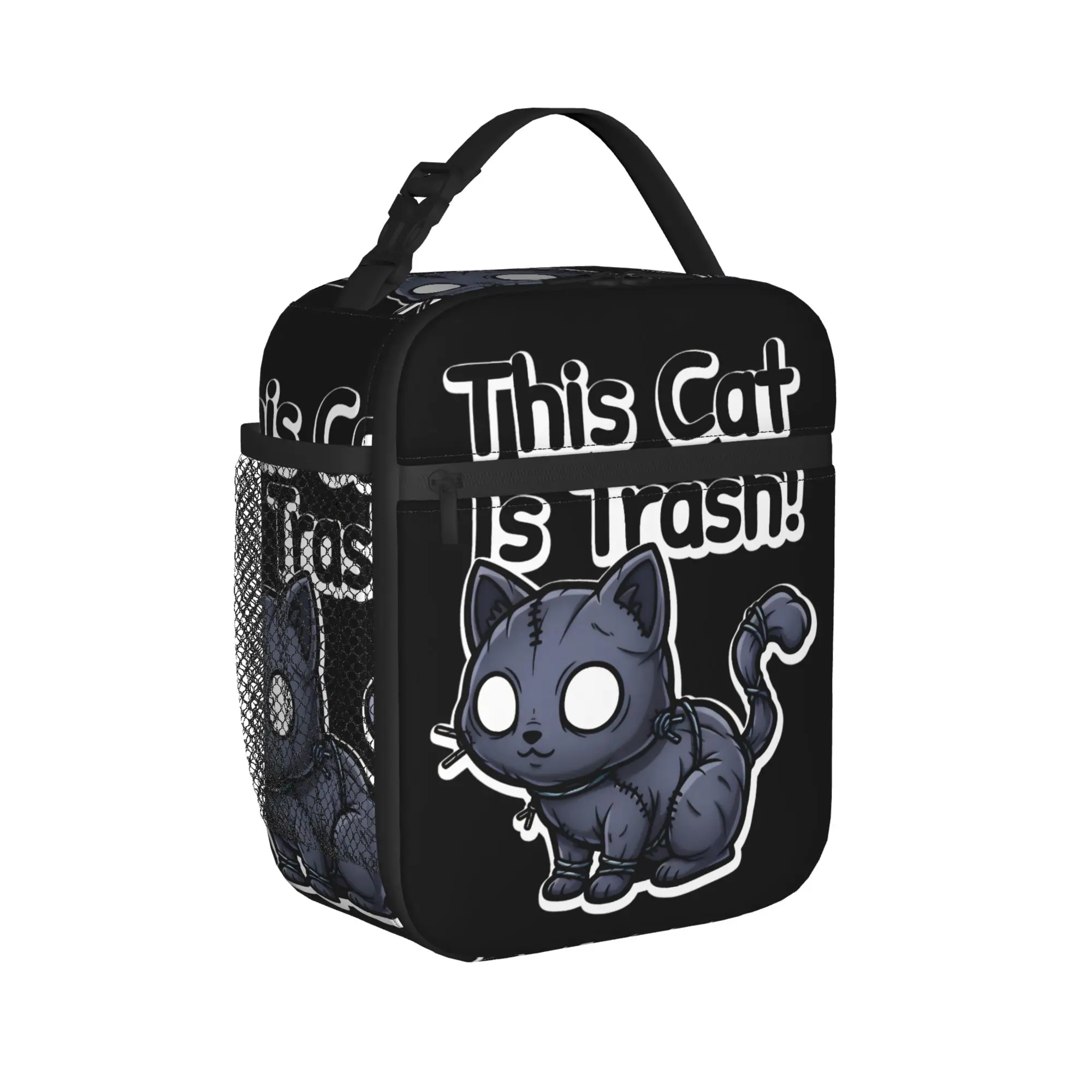 This Cat Is Trash! Mewgenics Insulated Lunch Bags Large  Meal Container Thermal Bag Tote Lunch Box Beach  Outdoor Food Handbags