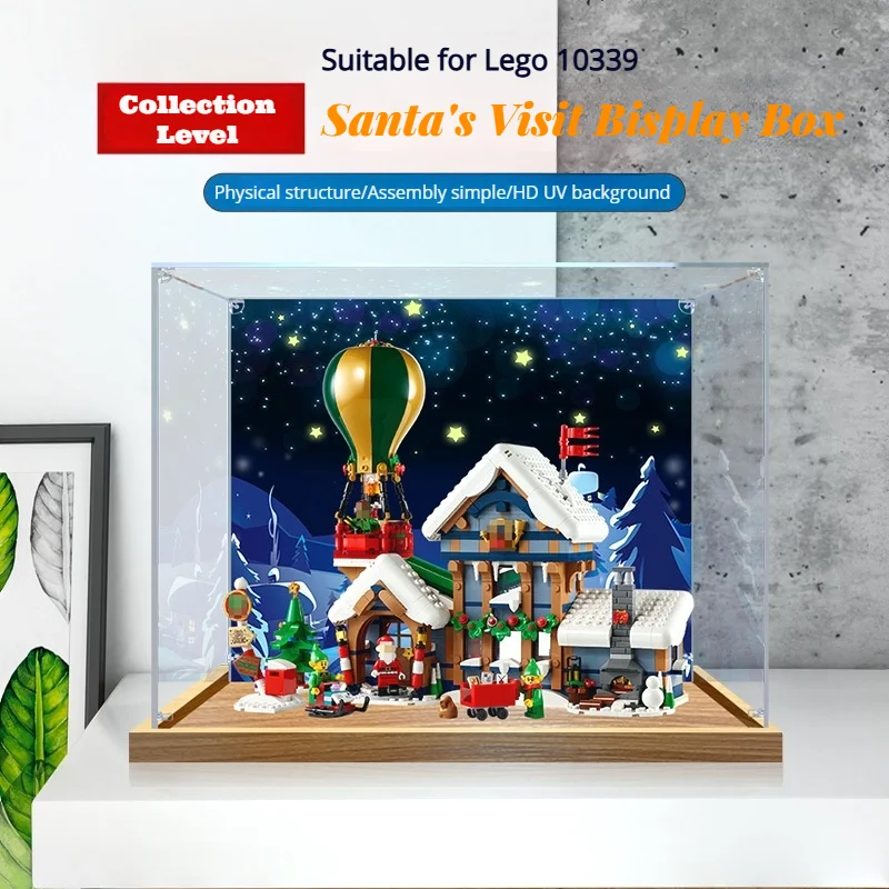 

Пылезащитная коробка для дисплея 3 мм для lego 10339 Santa's Visit, витрина, органайзер для хранения (набор Lego не входит в комплект)