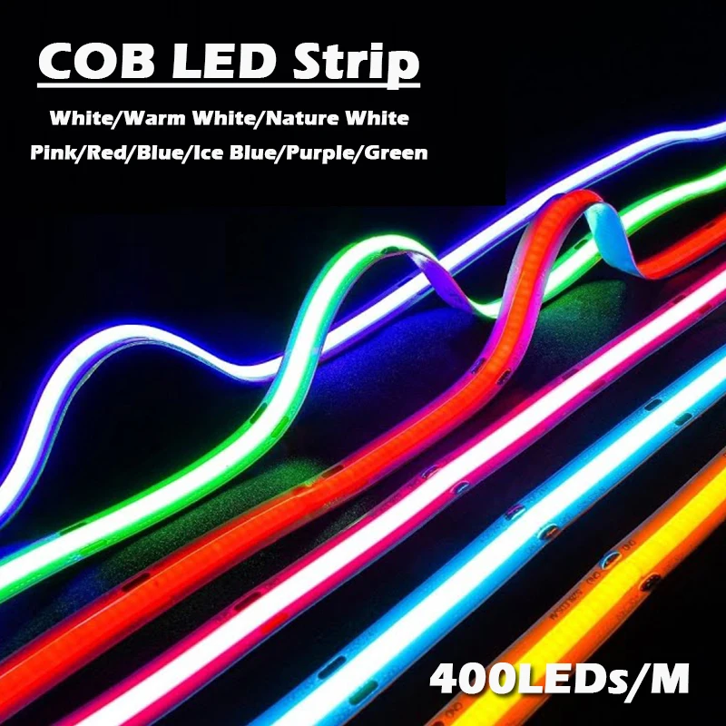 USB Dotless COB LED Strip Light, 5V Flexible LED Strip with Button Switch, COB Cabinet LED Lights, for Kitchen, Wardrobe, Garage