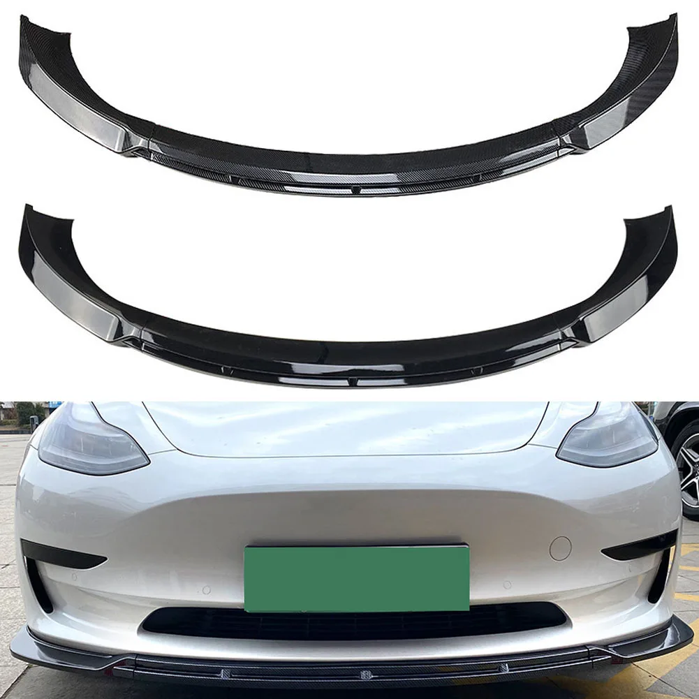 3 Stage Front Bumper Spoiler Splitter Lip Kit For Tesla Model 3