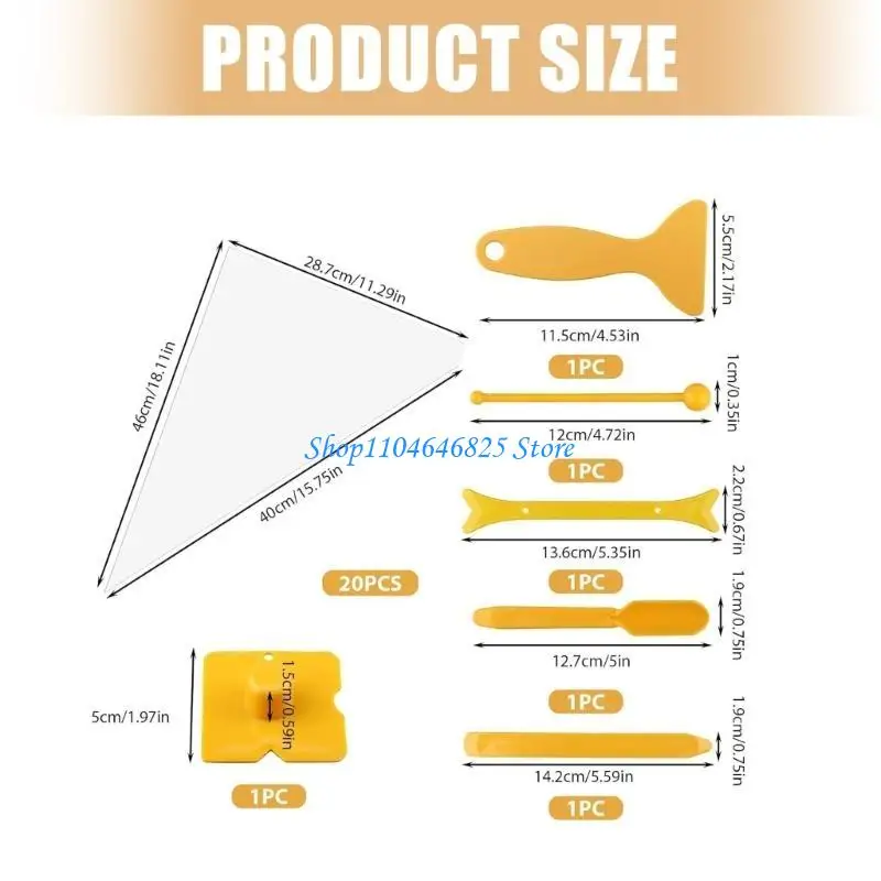 معدات أكياس الجص ذات طرف الثقب 26 قطعة لتطبيقات الطوب والبلاط السلس #6