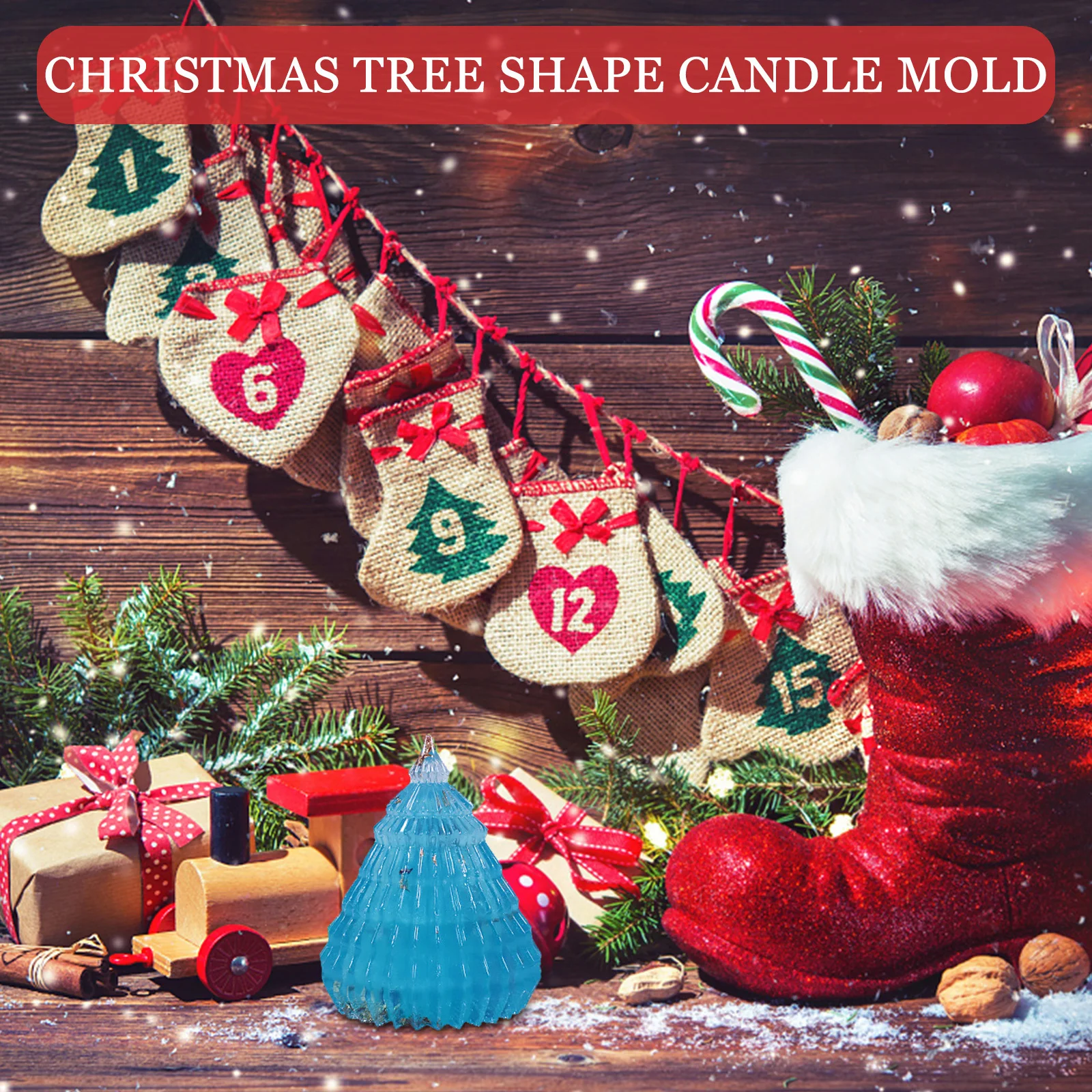 

Christmas Tree Mold Wax Melt Moulds Creative Flexible Silicone Ice Tray Holiday Molds White Candles Making