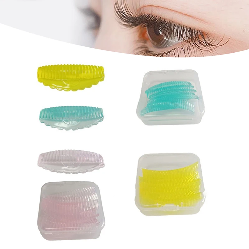 4 Pairs Glue Free Silicone Eyelash Perm Pads 4 Sizes Sticky Lashes Rods Shield Lifting 3D Eyelash Curler Applicator Tools