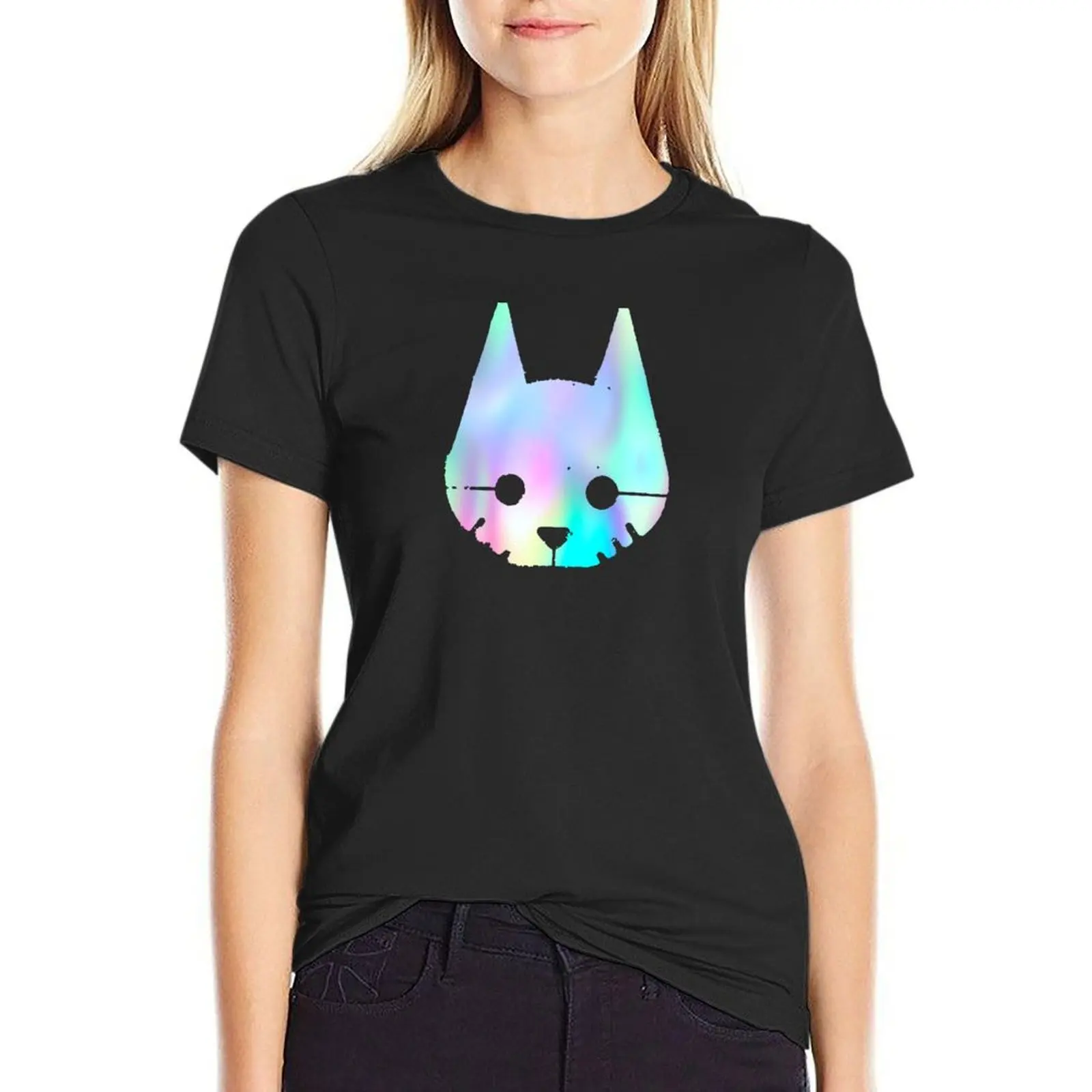 The Stray Game Lone Cat Head Logo T-Shirt kawaii clothes quick-drying graphics Women t shirt