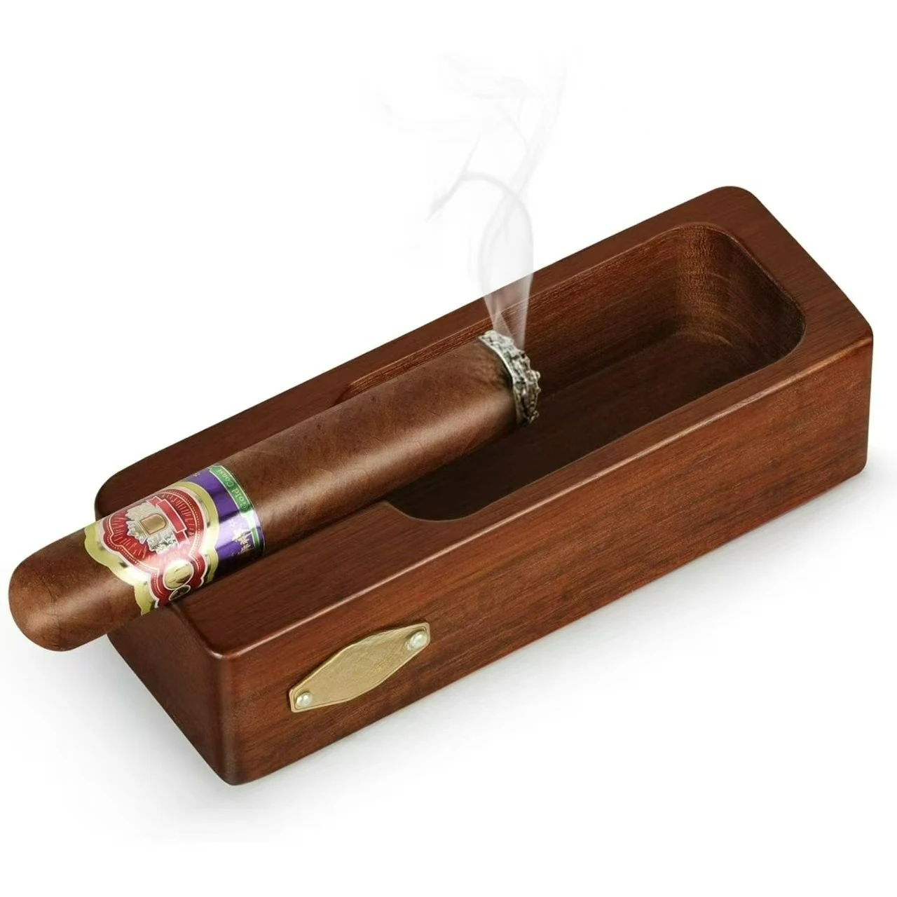 

Wooden Cigar Ashtray Ash tray Cigar Stand Holder Outdoor Home Office Decoration Ashtray Portable Solid Wood Cigar Ashtray Gift