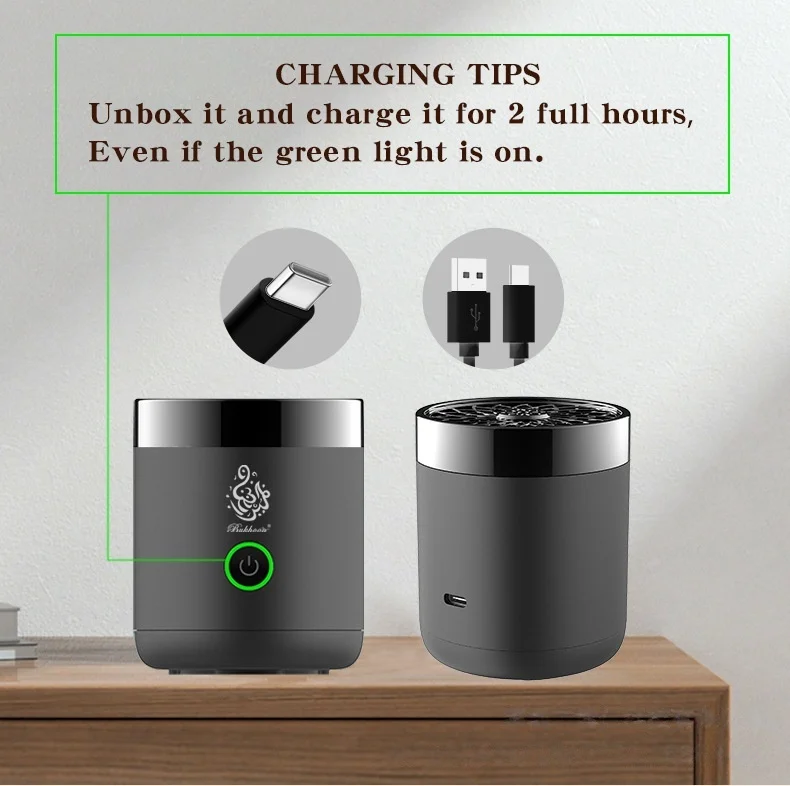 2026 Mini Electric Incense Burner Arabian Censer USB Car Portable Electric Bakhoor Burner Censer USB Rechargeable Aroma Diffuser