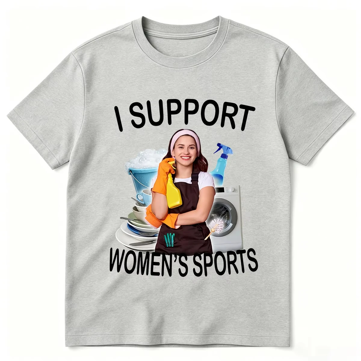 I Support Women's Sports Funny Meme T-shirts Men Women Summer Fashion Hip Hop Cotton Short Sleeve Oversized T-shirt Streetwear