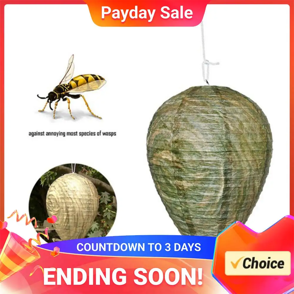 11x8.7 inch Eco Friendly Hanging Wasp Deterrent  Hornet Wasp Nest Decoy Romantic Holiday Lights Outdoor Lighting