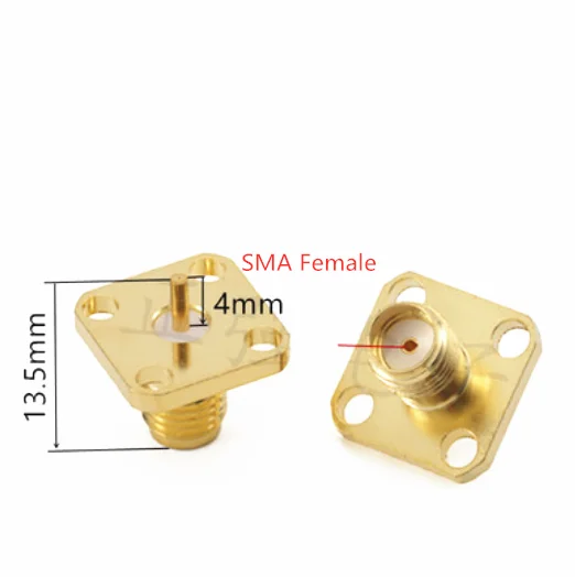 10pcs SMA female diamond-shaped two-hole square plate four-hole square plate microstrip power divider RF connector chassis