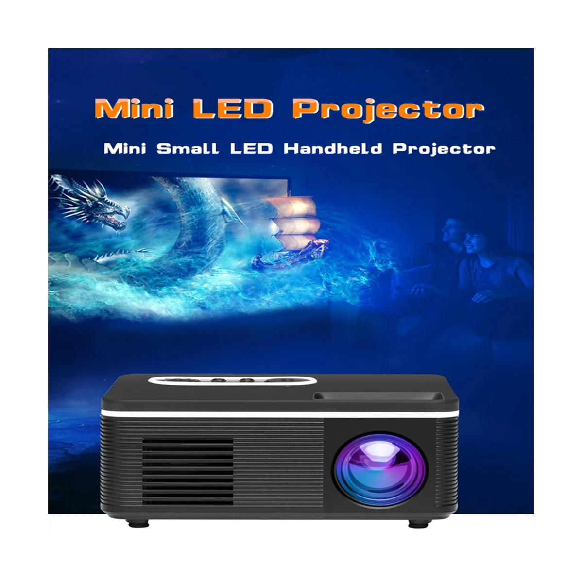 Projector 1080P Mini LED Portable WIFI Full HD Android Correction for Home Theater Portable Mini Projector(A)EU Plug