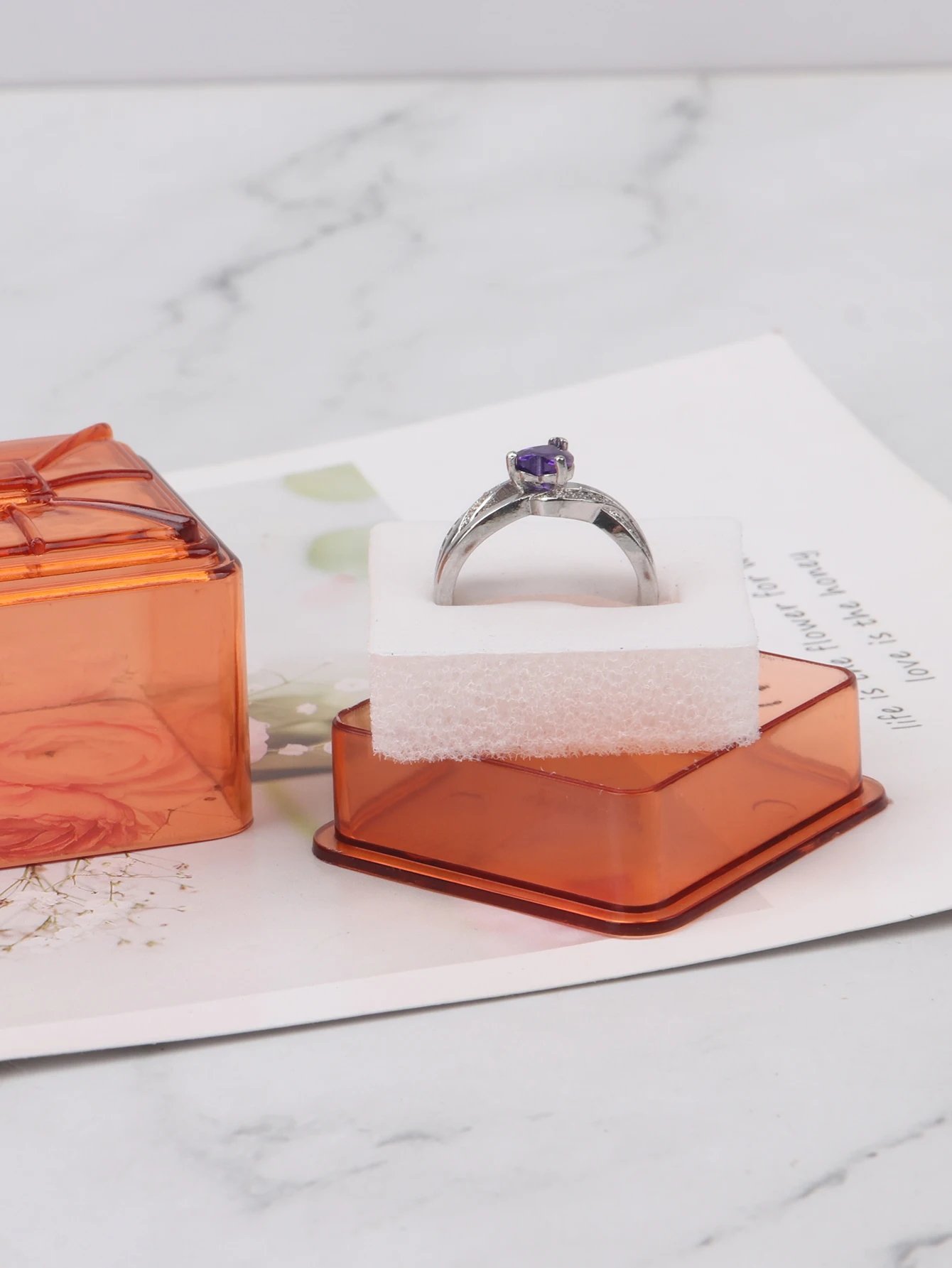 Cajas de plástico para anillos de 6 piezas, caja organizadora de almacenamiento, embalaje de joyería de boda