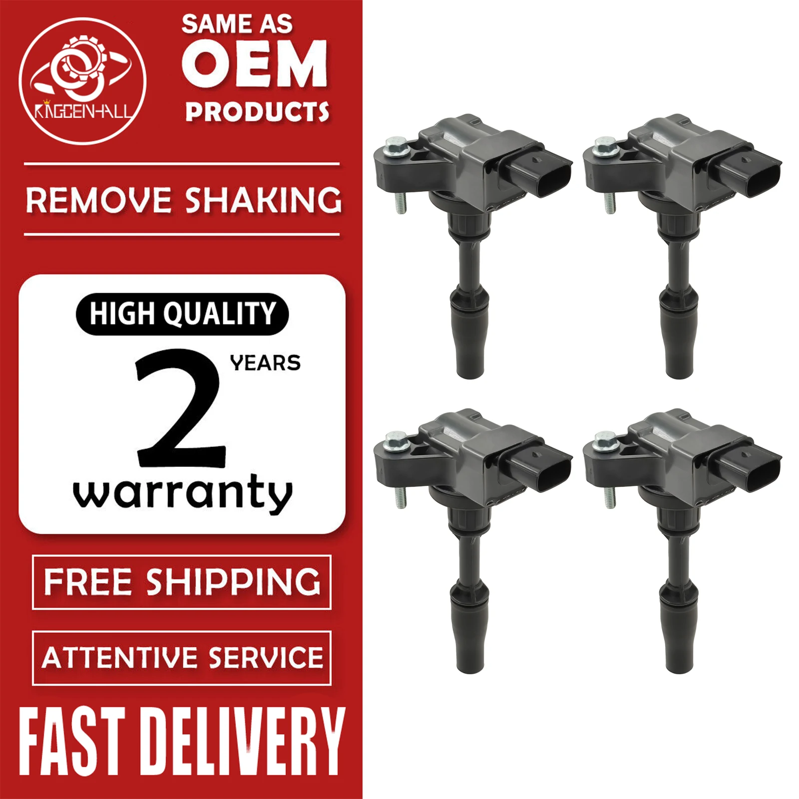 

12654078 099700-218 Set Of 4pcs Ignition Coil Compatible With Chevrolet Camaro Impala Malibu 2013-2019 GMC Acadia 12 652 405