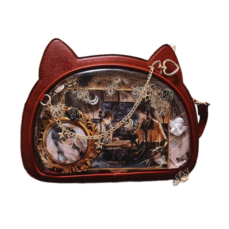 E74B Modeketen Tas Crossbody Tas Veelzijdige schattige kattenschoudertas voor meisjesvrouwen