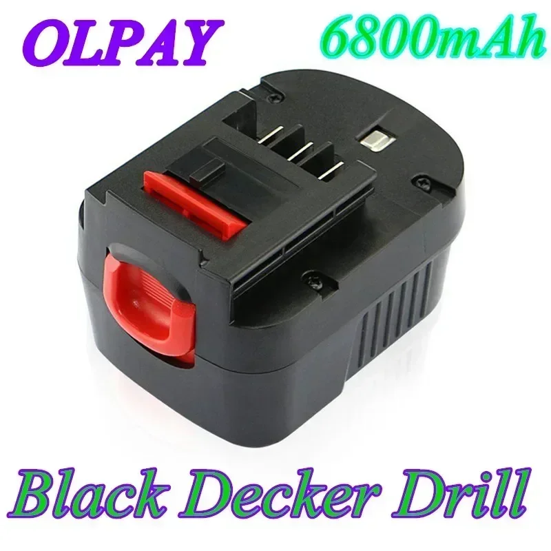 

12V 6800mah Rechargeable Tool Battery forBlack&Decker A12 A12EX FSB12 FS120B A1712 HP12K HP12 Ni-MH Replacement Drill Battery