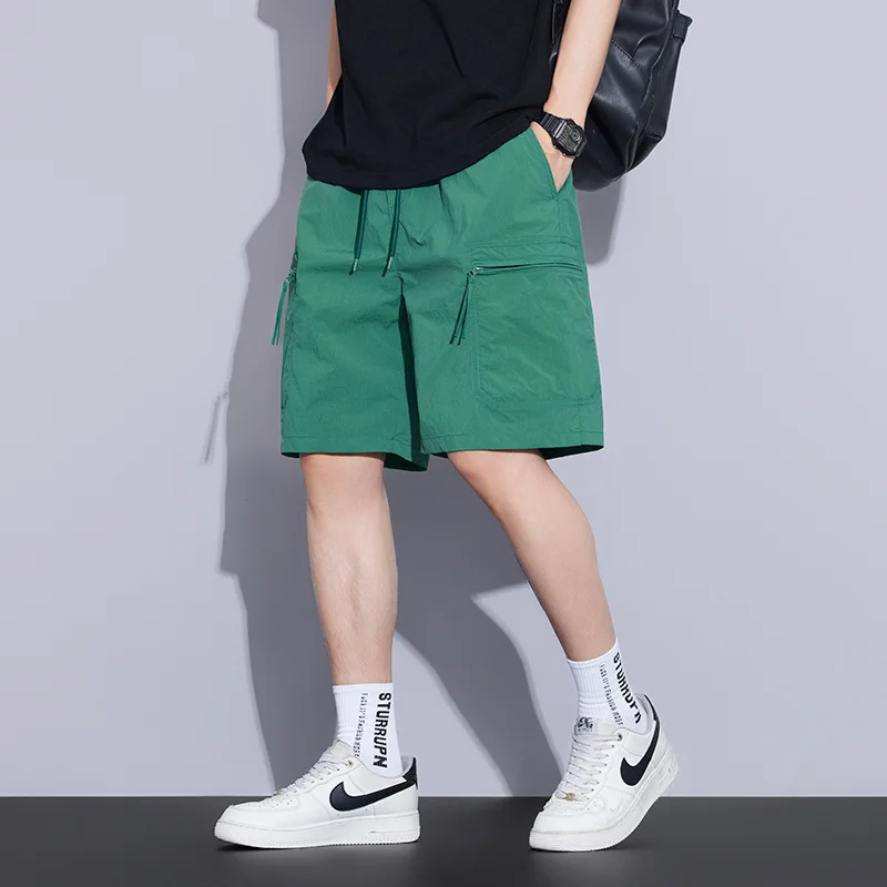 

Летние свободные брюки для активного отдыха, пляжа и работы для подростков и мужчин, из полиэфирного волокна, с низкой посадкой, шорты-брюки