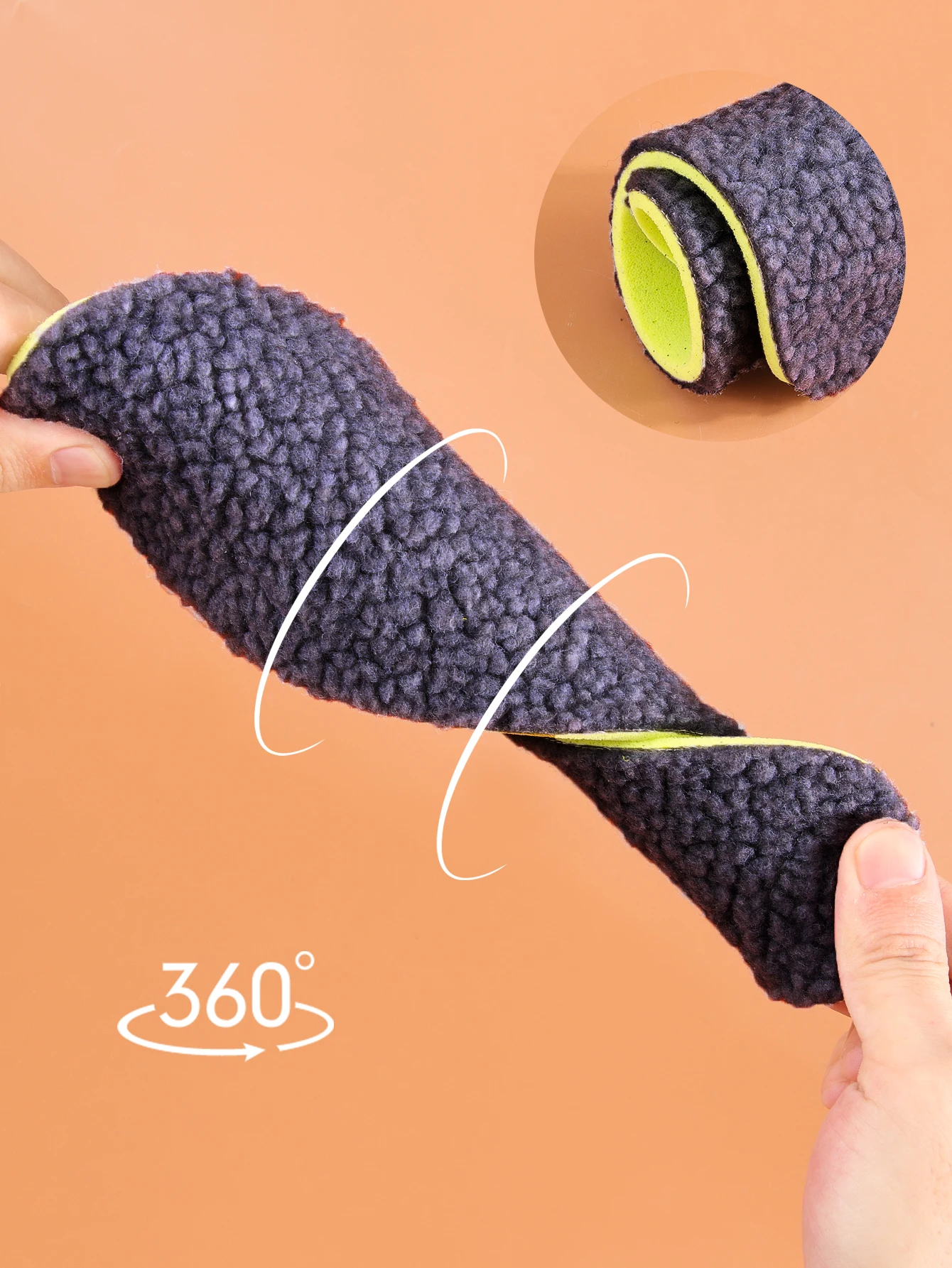 แผ่นรองรองเท้ากำมะหยี่ขนแกะ3คู่เพื่อความอบอุ่นและป้องกันเท้าในฤดูหนาวผู้ชายและผู้หญิงเพิ่มตุ๊กตาเพื่อดูดซับเหงื่อและการระบายอากาศ