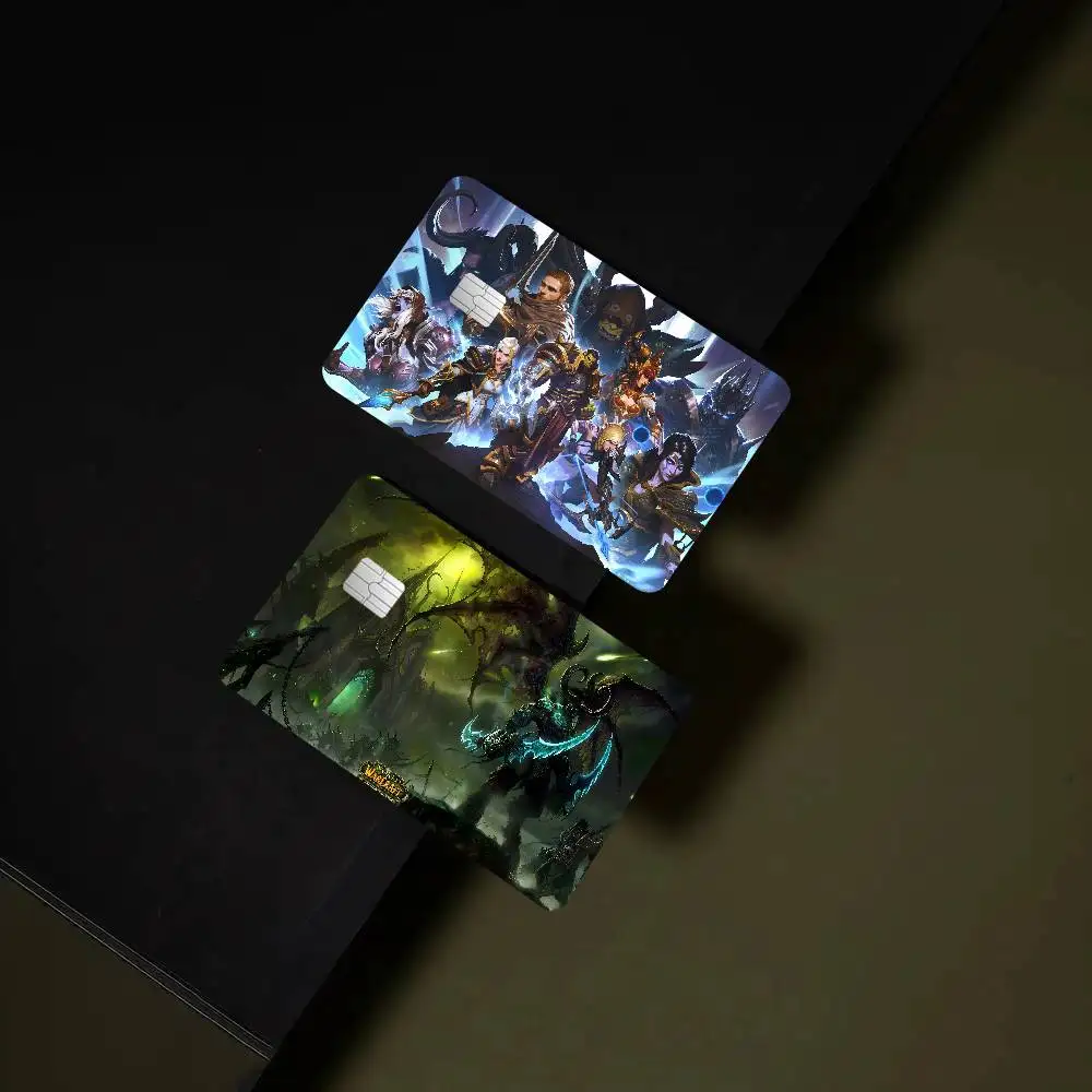 Game World Of Warcraft Anime 1 Set Of 4 Pcs Funny Shell Ultra Thin No Fade Sticker Skin Cover Film For Debit Credit Card