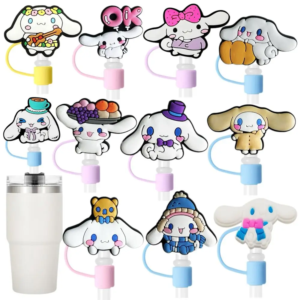 

MINISO Sanrio Series Straw Cover Cap 10MM Silica gel Drink Straw Plug Reusable Splash Proof Drinking Fit Cup Straw Cap Pendant