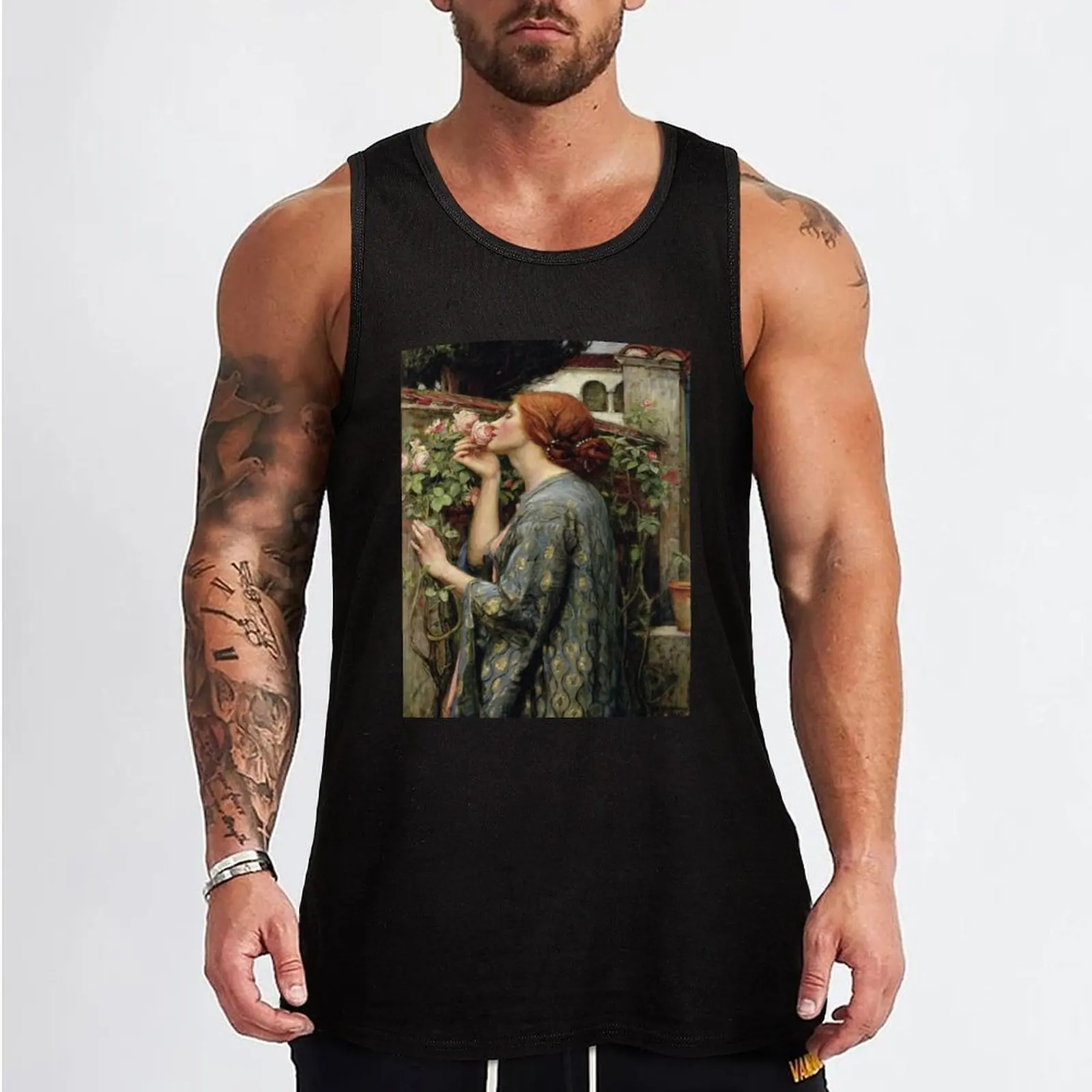 John William Waterhouse - The Soul of the Rose,No, 02. Tank Top men gym sleeveless shirts anime top