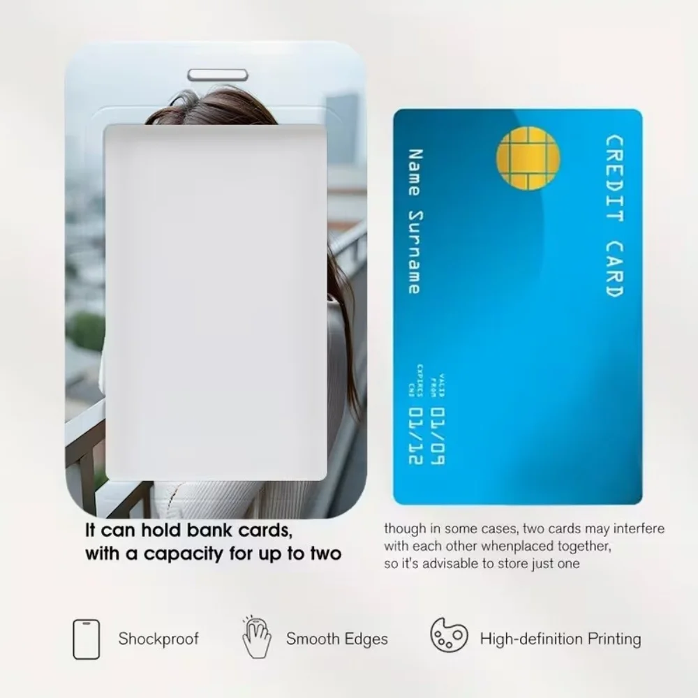 Custom Business ID Name Card Badge Holder Case Bags Credit Card Coyers With Keychain Lanyard Work badge Student Bus Card Cover