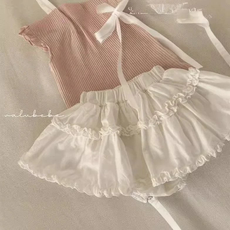 2024 Summer New Baby Girl Cute Lace Skirts Toddler Solid Pettiskirt Cotton Infant Girl Sweet Princess Skirts Baby Casual Shorts