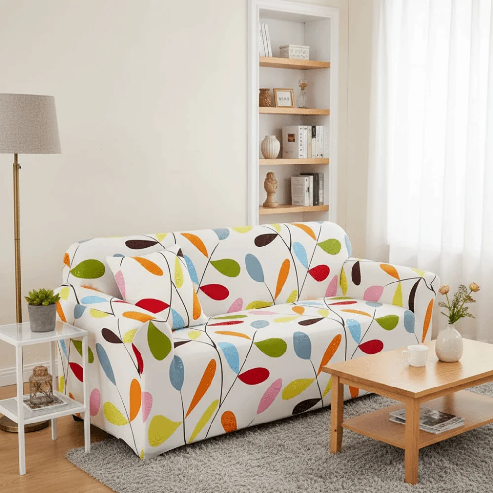 

Dust Cover High Elasticity Sofa Cover Print Design Removable Couch Cover Soft Washable Sofa Protector Bedroom