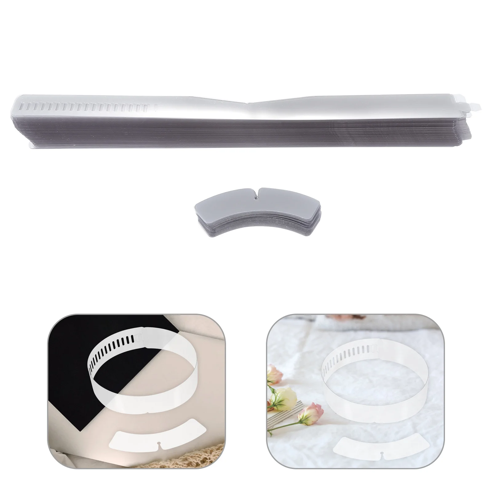 200Pcs Adjustable Plastic Shirt Collar Strips Durable Collar Fixing Tools Shirt Supplies Plastic Strips Fixing Tools