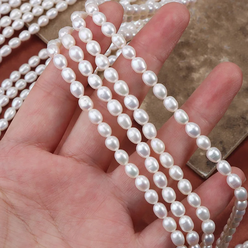 

AAAAA 4.5-5mm High-Quality Rice-Shaped Natural Freshwater Pearl Semi-Finished Beads for Jewelry Making DIY Necklace Bracelet