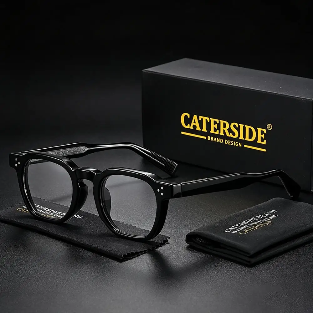 CATERSIDE Neue Herren-Modebrillenfassung, quadratisch, dicker Rahmen, Brillenfassung für Damen, für Outdoor-Reisen, einfache dekorative Brille – Detail 2
