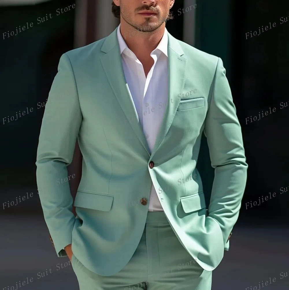 Dark Green Groom Groomsman Wedding Party Prom Men Formal Occasion Tuxedos Male Business Suit 2 Piece Set Blazer Pants