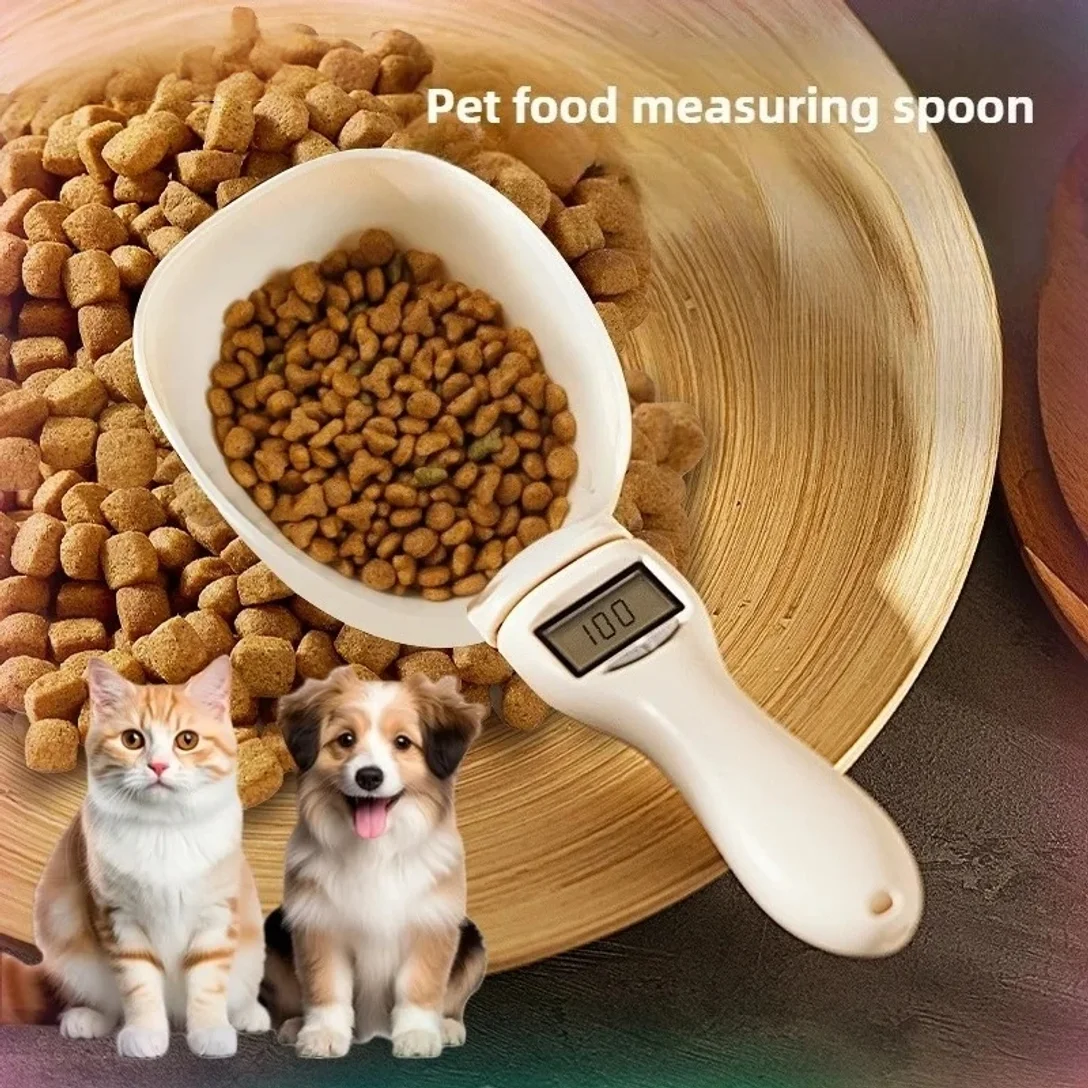 

Cat dog food scoop weighing scale scoops intelligent electronic measuring spoons feeding spoons with scales pet food accessories