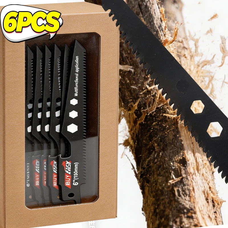 

1/6pcs Bi Metal Reciprocating Saw Blades for Nail Embedded Wood Demolition Cutting Fast Cut Tool Metal Tube Sheet Accessories
