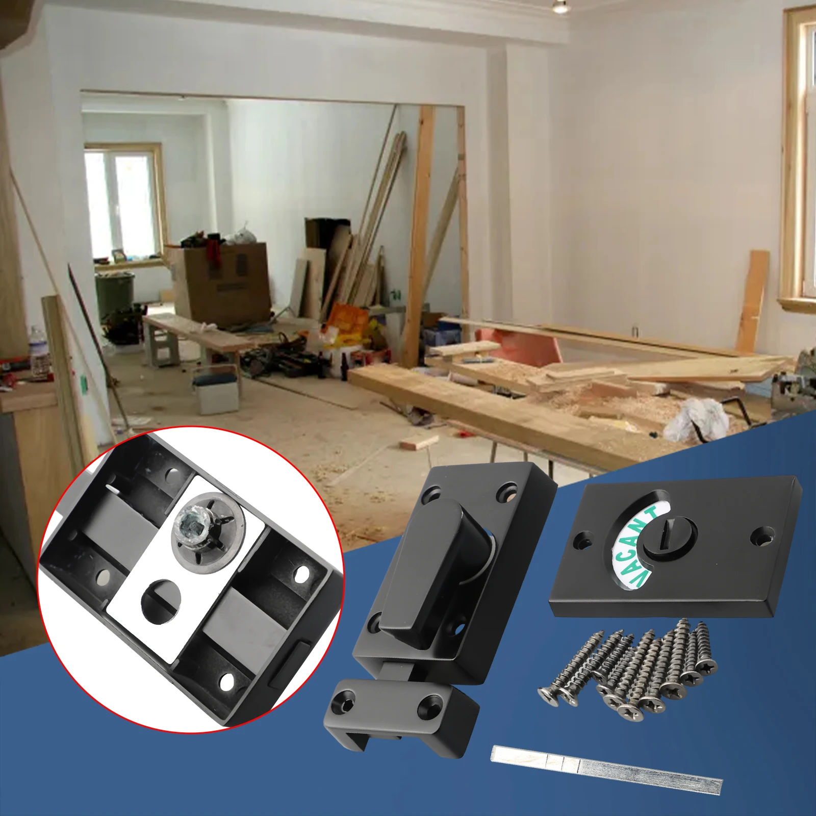 1 قطعة قفل تقسيم المرحاض مؤشر الترباس قفل الخصوصية WC الحمام مؤشر قفل الباب حضور/مشغل مؤشر قفل بمزلاج