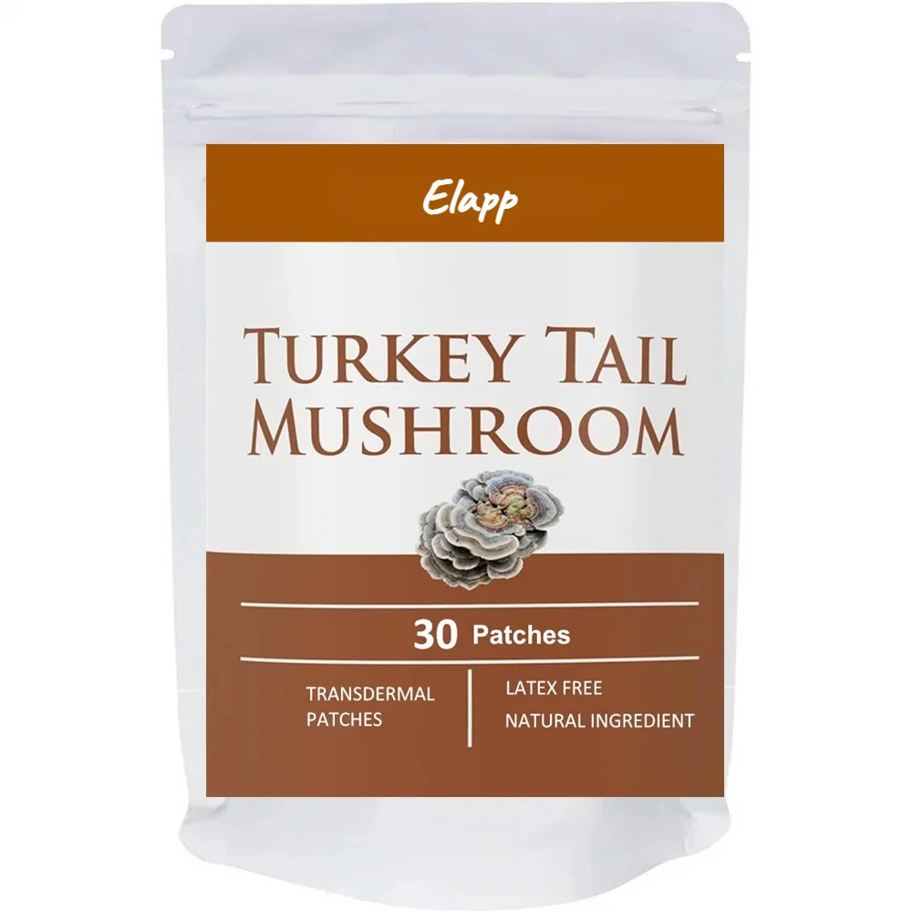 30 Patches Turkey Tail Mushroom Transdermal Patches Promotes Balanced Immune and Digestive System