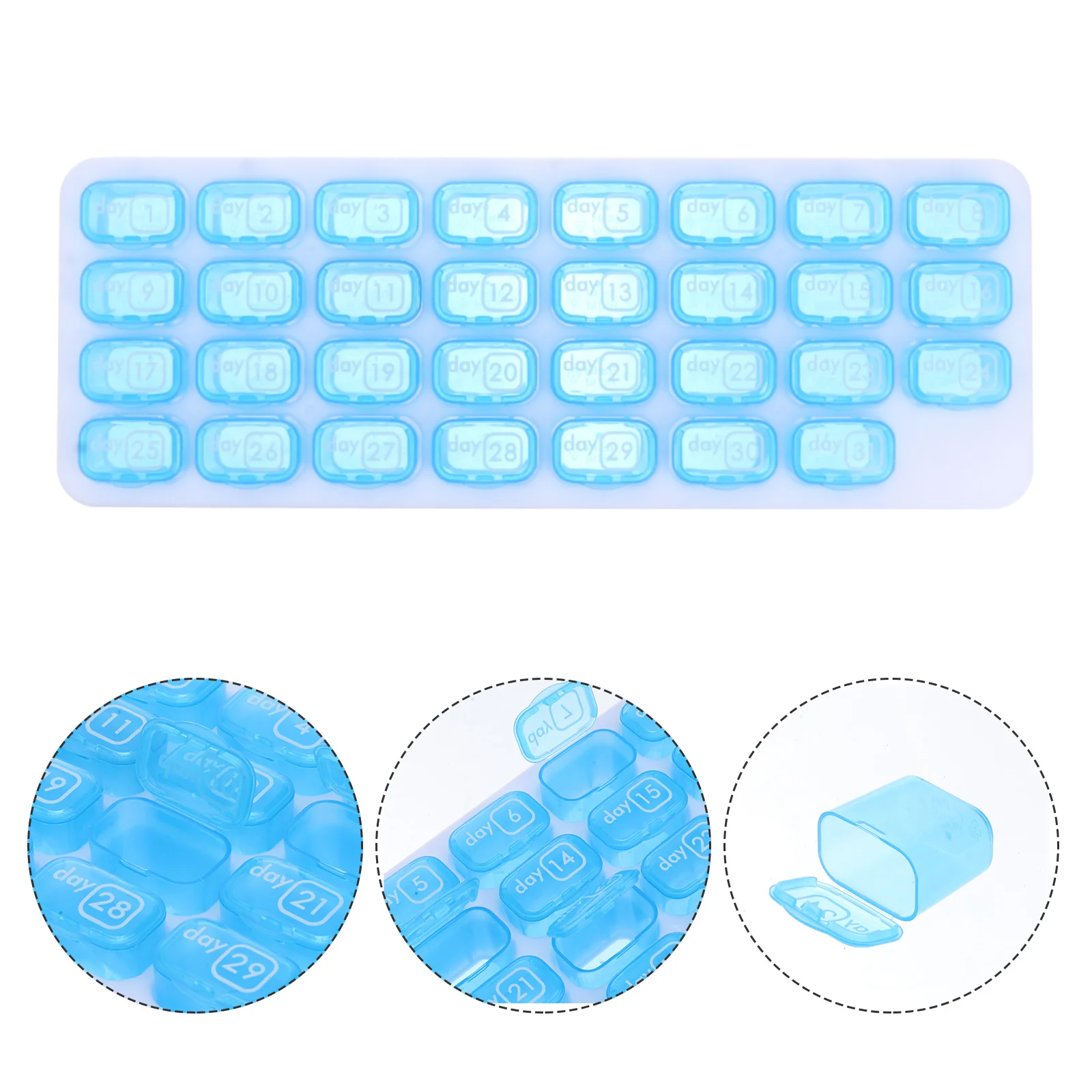 

31 Day Portable Pill Organizer Case Small Monthly Tablet Dispenser For Travel Daily Use Medicine Storage Solution