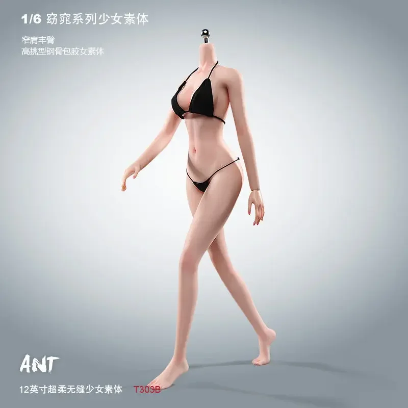 【IN STOCK】ANT 1/6 Slim T303 with Makeup Super Movable Female Body, Steel Frame, Rubber-covered Movable Doll, Toy Gift Collection