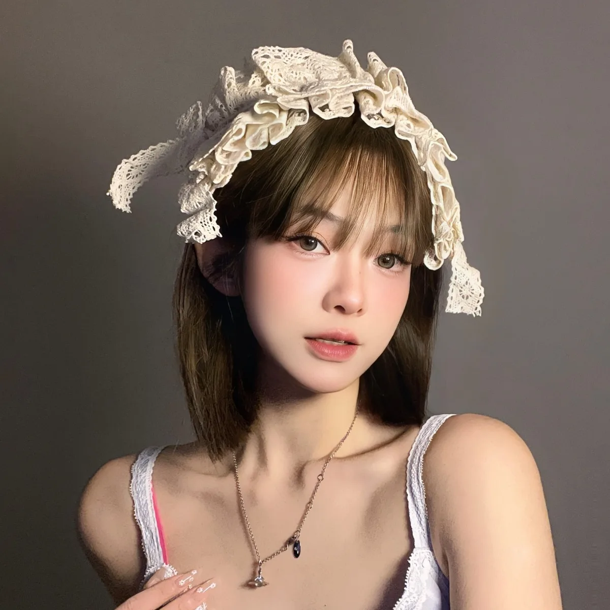 Cerceau de cheveux en dentelle Sweet Lolita, joli nœud papillon, fleur, anime, femme de chambre, cosplay, sauna, bande, accessoire, fait à la main, vente en gros