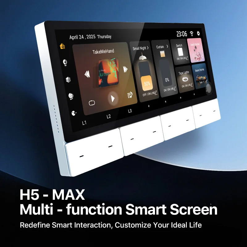 Evergreen 6 inch Smart Control Panel with 3 Relays & Night Light All in One Zigbee Gateway | 3 Built-in Relays | 8 Buttons F5-1