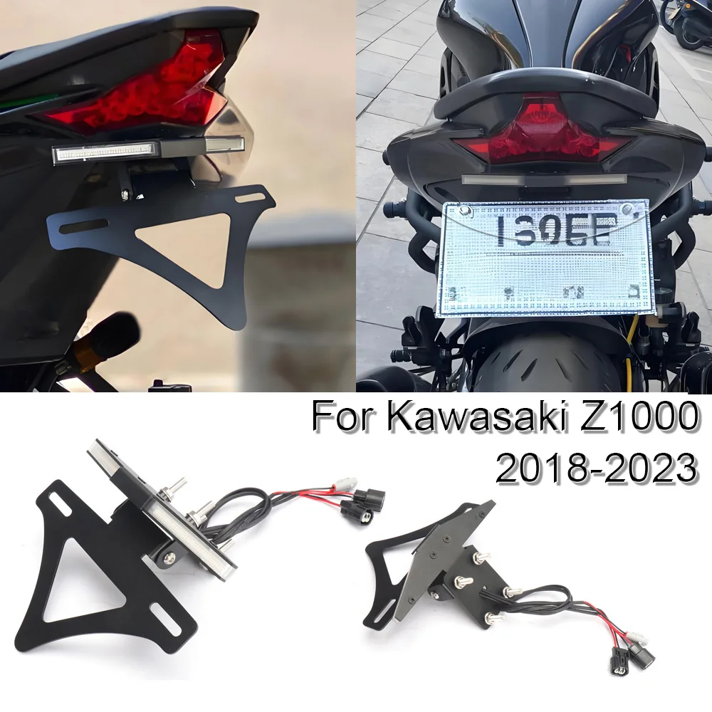 

License Plate Holder Motorcycle Rear Short Tail Stock Tidy Tailstock Bracket For Kawasaki Z1000 Z 1000 2018-2023