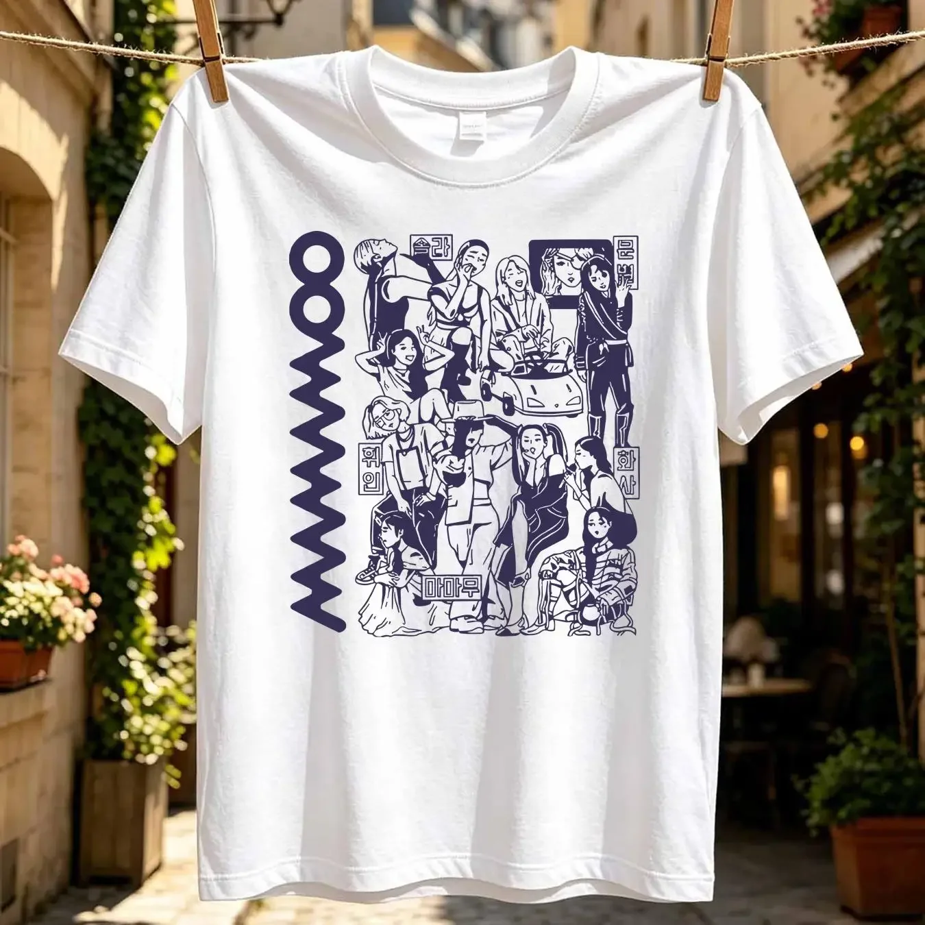 washed T Shirt Mamamoo My Con World Tour 2023 Retro Vintage ShirtMamamoo long or short sleeves vintage Washed Breathable